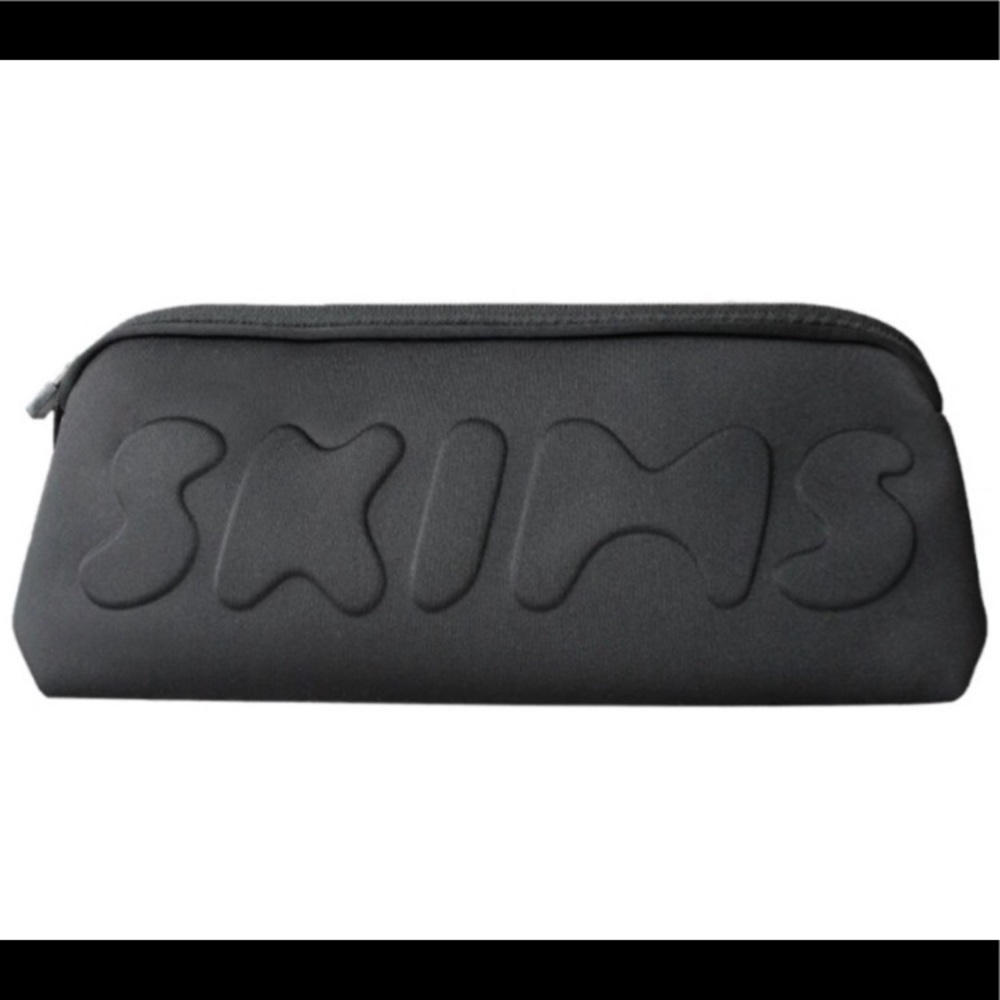 SKIMS-black large neoprene pouch